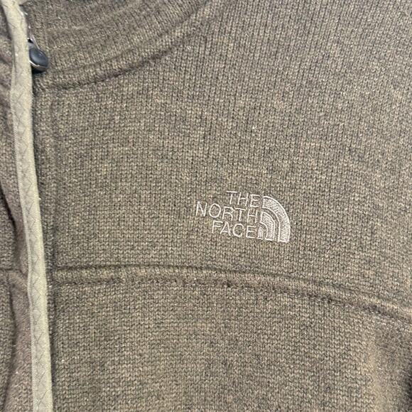 The North Face Women's M High Neck Fleece Jacket Full Zip Brown Outdoor Warm - Picture 2 of 6